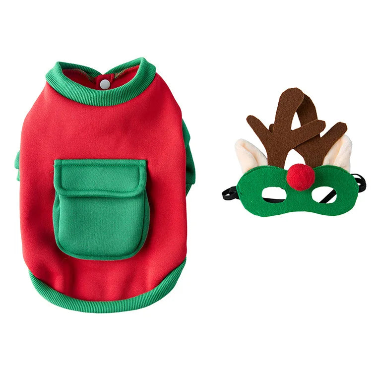 Halloween & Christmas Plush Dog Sweater – Warm Pet Costume Dog Costume Sweater HIP B S