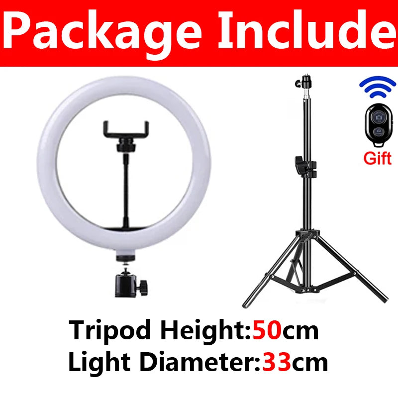 LED Selfie Ring Light 26/33cm with Tripod & Remote | HIP LED Ring Light HIP D-33cm