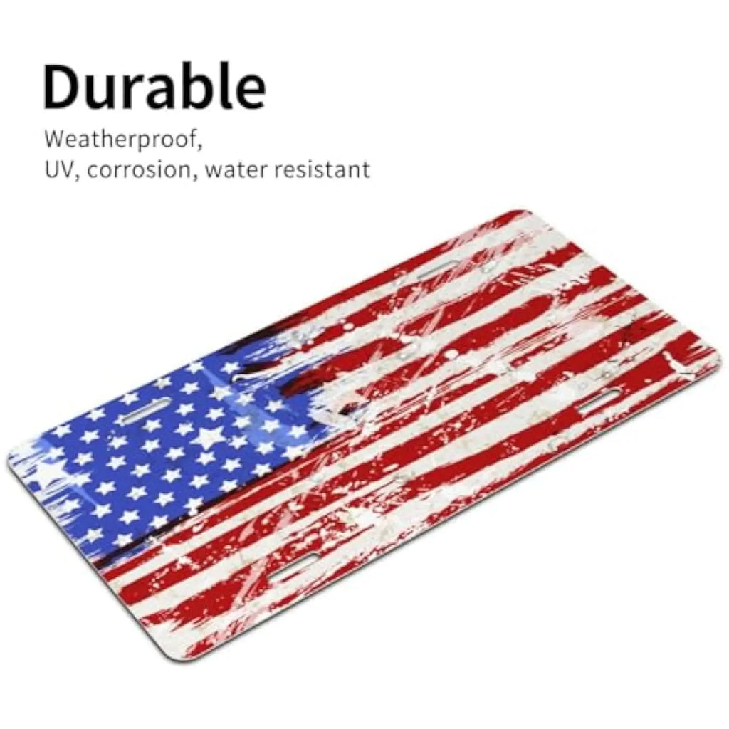 Distressed USA Flag Aluminum License Plate Cover & Vanity Frame License Plate Frame HIP
