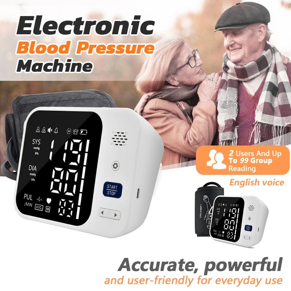 Fireurus Upper Arm Blood Pressure Monitor – English Voice Blood Pressure Monitor HIP