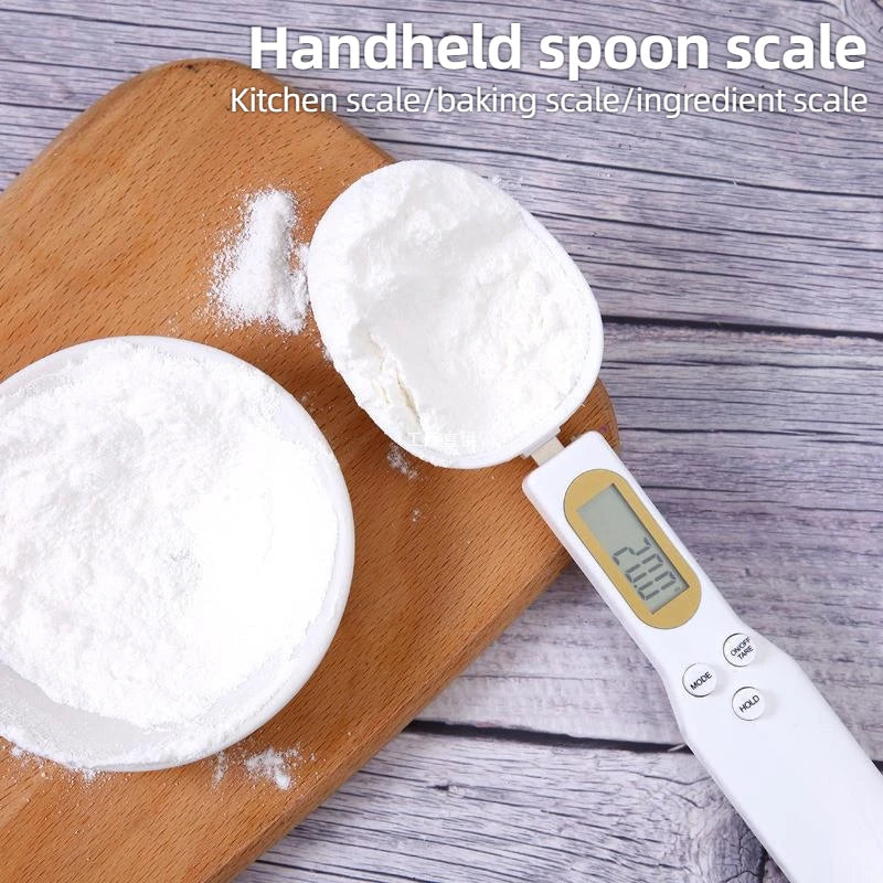 Digital Spoon Scale LCD Kitchen 0.1–500g – Tare & Hold Digital Kitchen Scale HIP