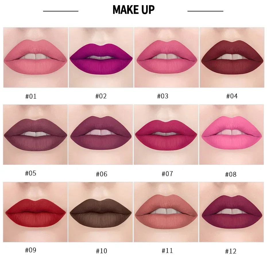 1PC Nude Waterproof Lipstick Matte Pumpkin Color Lipstick Vitamin E Moisturizing Water-Resistant Profissional Lipstick HIP
