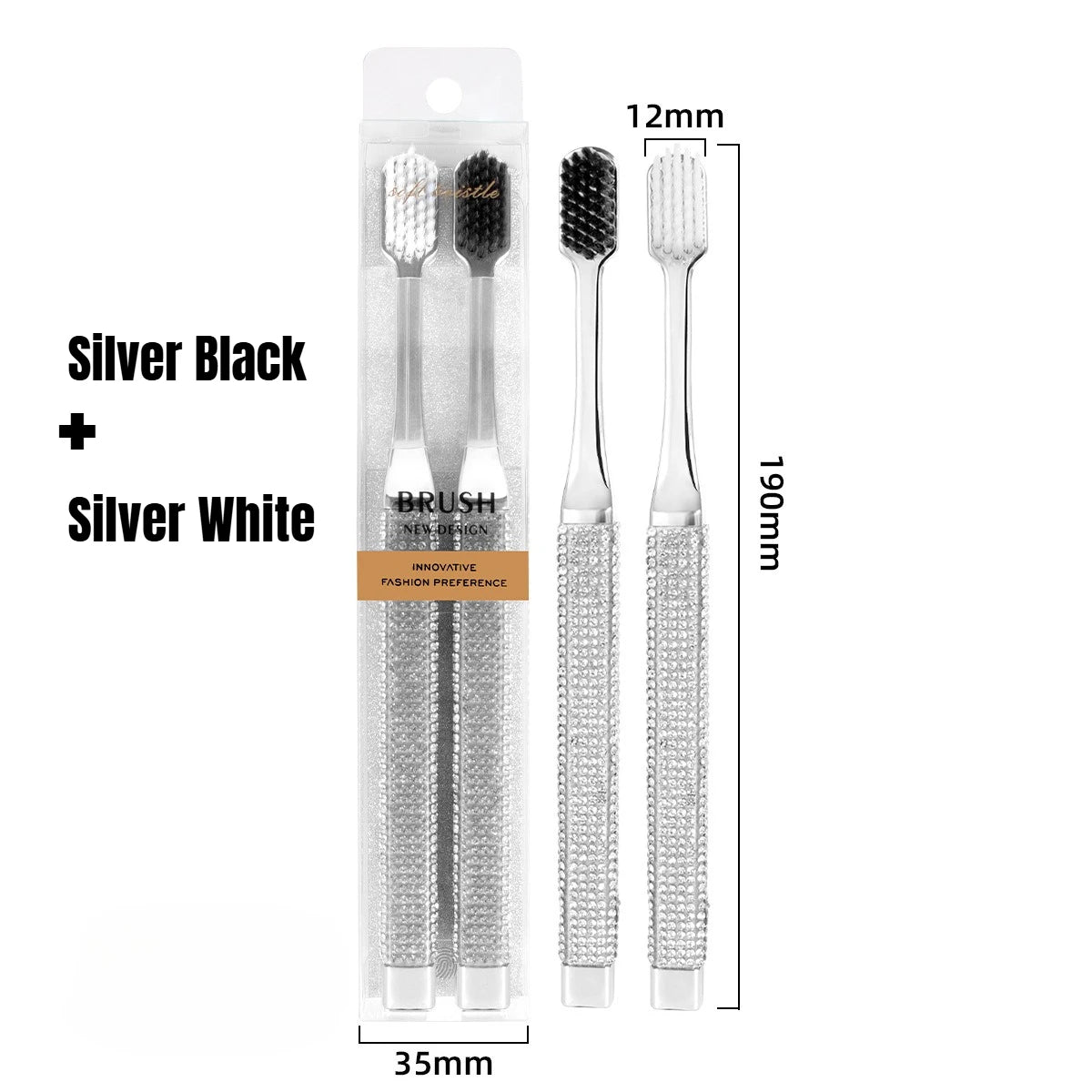 New Toothbrush Soft-hair Premium Household Cleaning Set With Electroplating For Teeth Care, Packaged Drop Shipping HIP B