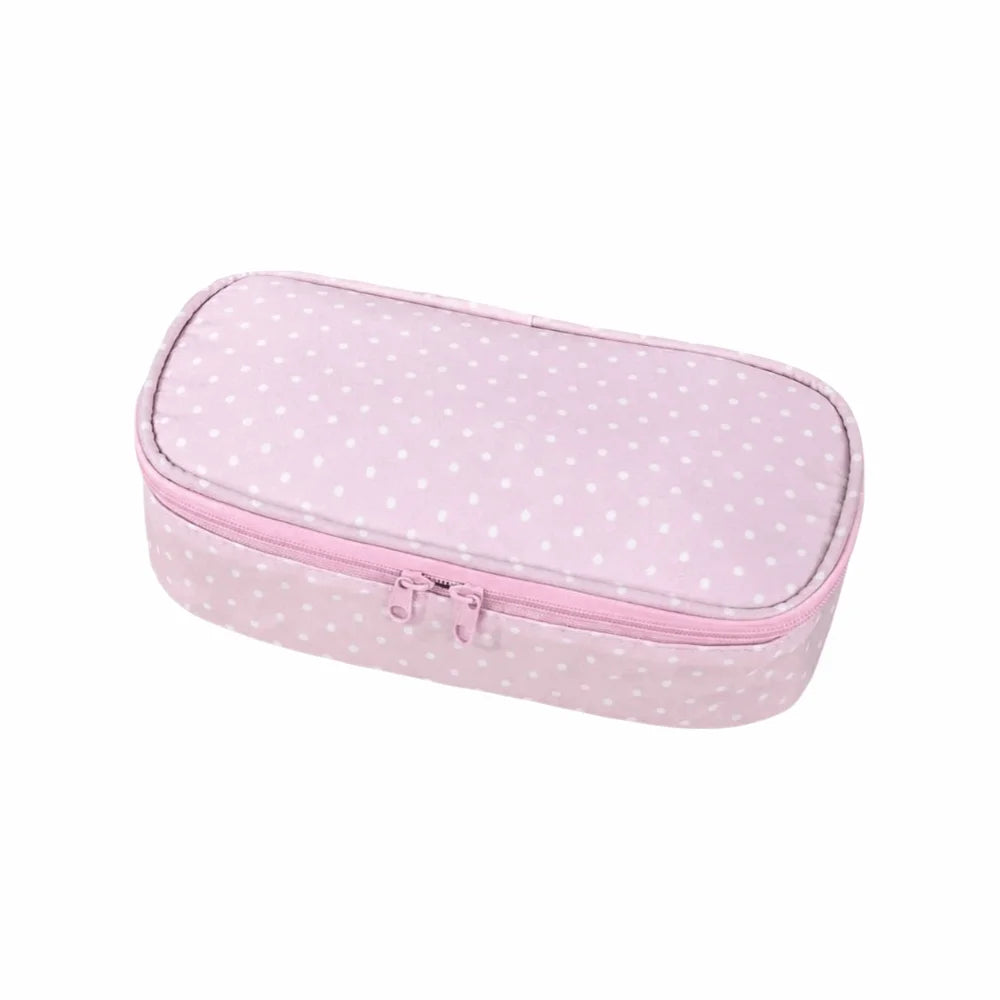 Pink Polka Dot Pencil Case – Large Capacity Pen & Pouch Bag Pencil Case Pouch HIP