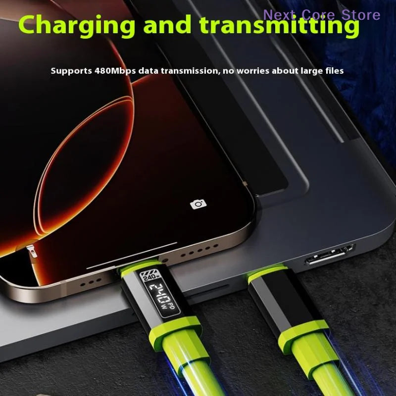 240W USB-C to USB-C Fast Charging Cable 1.5m Power Display USB-C Charging Cable HIP