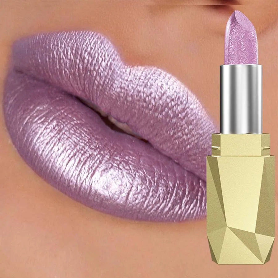 KAFURUX Glitter Metallic Lipstick – Pearlescent Lip Tint Metallic Lipstick HIP 101