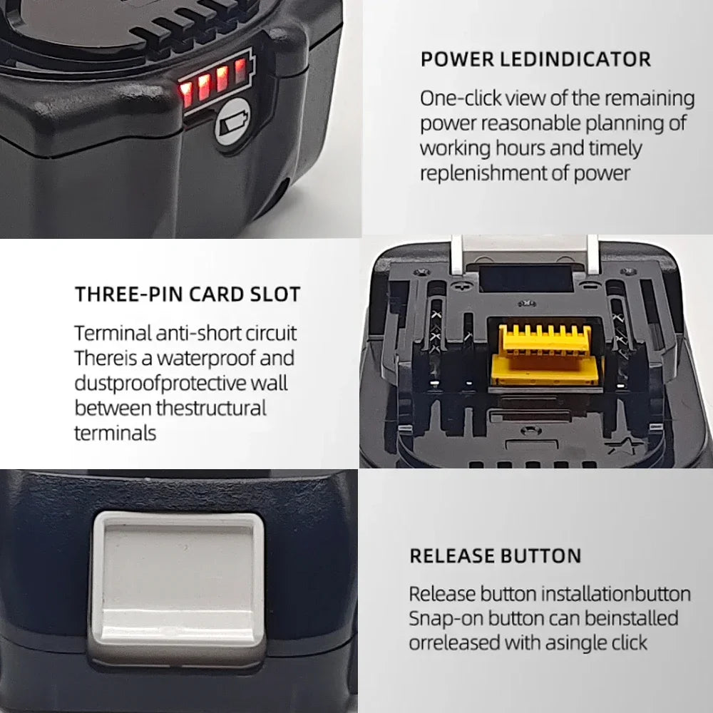 Makita 18V Battery BL1860 BL1850B BL1830B 5–6Ah Li-Ion Power Tool Battery HIP