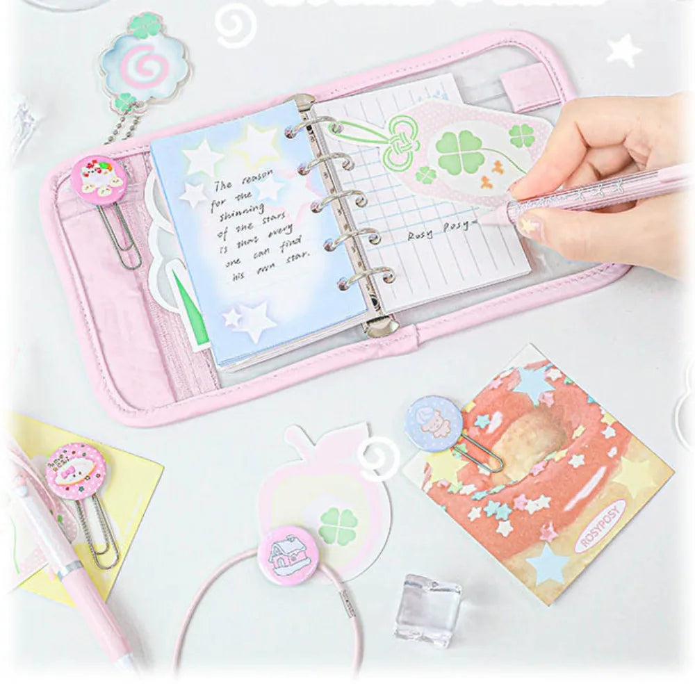 Retro M5 Binder Cartoon Scrapbook – Clover Spiral Notebook Spiral Binder Notebook HIP