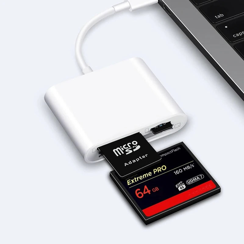 USB-C CF & SD Card Reader – Multi-Format Memory Adapter Memory Card Reader HIP