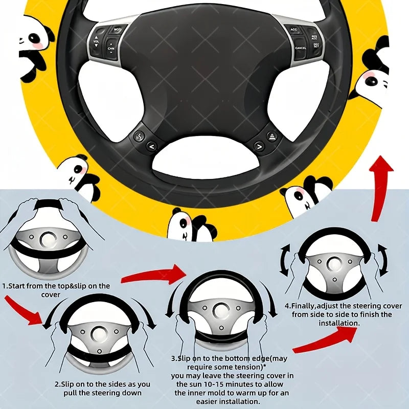 Panda Steering Wheel Cover – Fits Cars, SUVs & Trucks Steering Wheel Cover HIP
