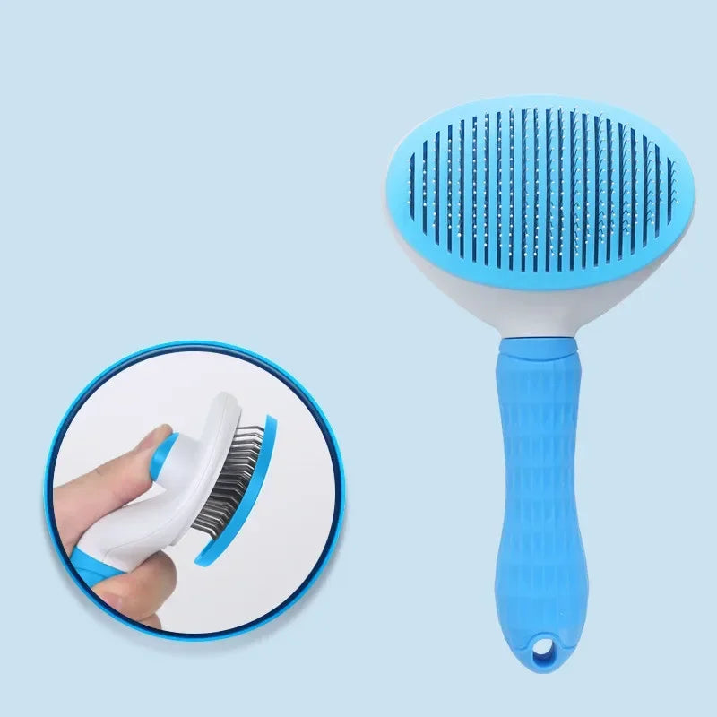 Cat Anti-Slip Grooming Brush & Needle Comb | Hair Removal Cat Grooming Comb HIP C791-Blue 1pcs
