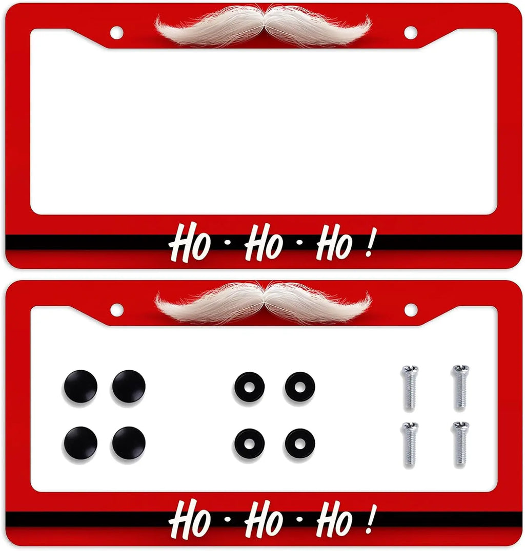 Christmas Santa Beard License Plate Frame – Stainless Steel License Plate Frame HIP 1