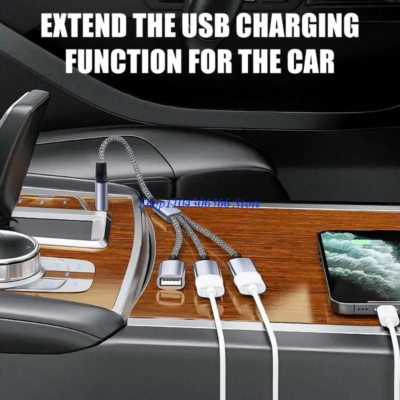 USB 2.0 Extension Cable 1-to-3 Hub | USB-A & USB-C – 30cm USB Extension Cable HIP