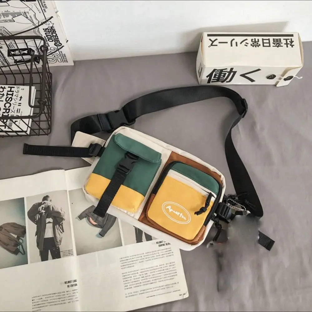 Nylon Sling Bag – Large Capacity Crossbody Chest Pack Crossbody Sling Bag HIP white