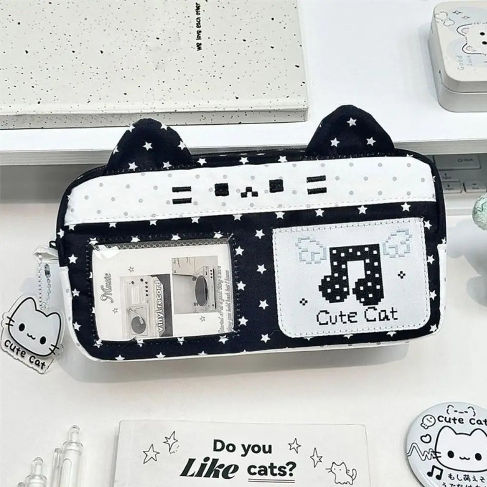 Kawaii Cat Ear Pencil Case – Large Capacity Stationery Pouch Pencil Case Pouch HIP