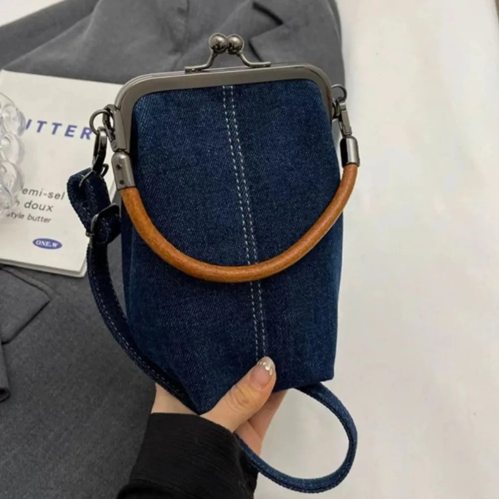 Vintage Denim Women's Crossbody Shoulder Bag | Blue Black Brown Crossbody Shoulder Bag HIP