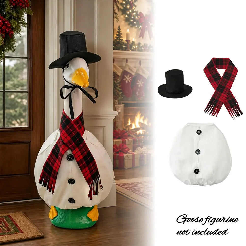 Porch Goose Outfit 23 Inch Christmas Santa Claus Elk Christmas Tree Costume Set Decor For Yard Lawn Garden HIP