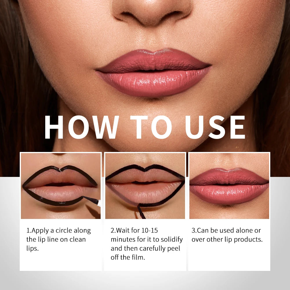 Peel Off Lip Stain Lip Liner Tattoo Long-Lasting Waterproof Smudge-Proof Transfer-Proof Matte Lipliner Magic Lip Cosmetic HIP