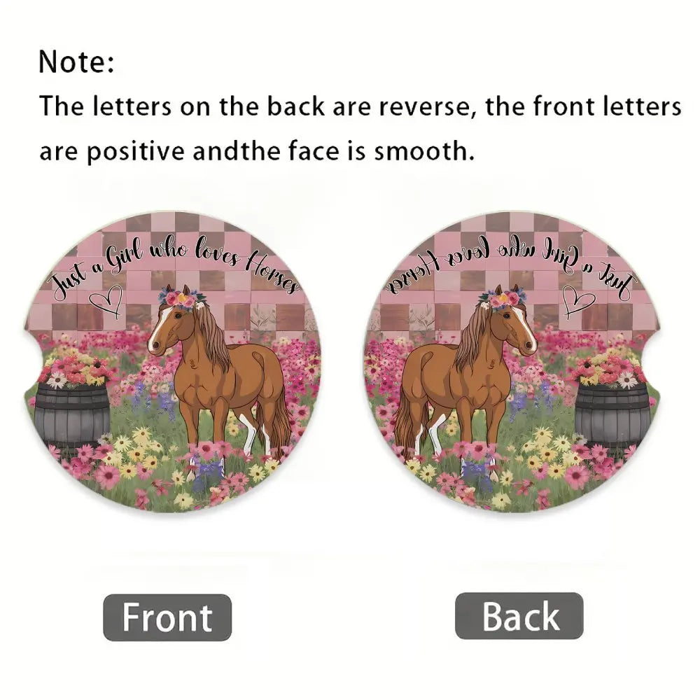 2-Pack Pony Acrylic Car Cup Holder Coasters – Waterproof Car Cup Coasters HIP