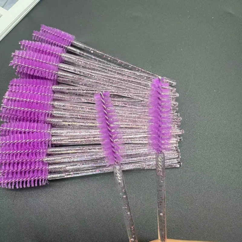 50-Pc Disposable Mascara Wands & Eyebrow Brushes – Diamond Handle Disposable Makeup Applicators HIP