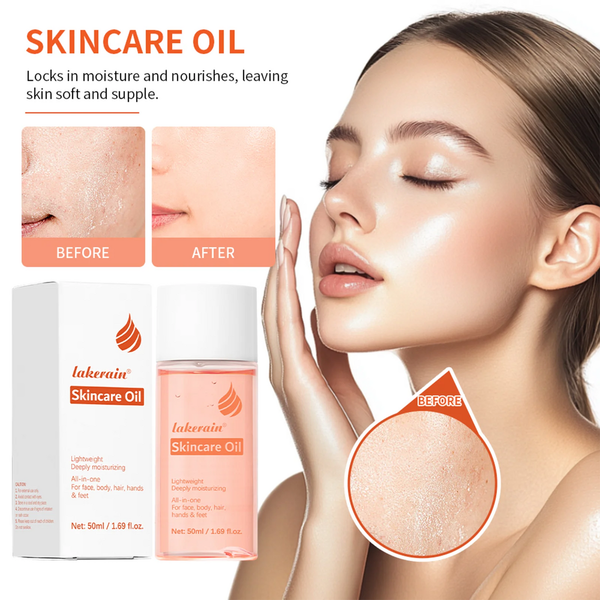 Bio Skincare Body Oil Face Body Moisturizer Vitamin A Vitamin E Exfoliate skin Improve Hair Health Fade Scars Exfoliate skin car HIP