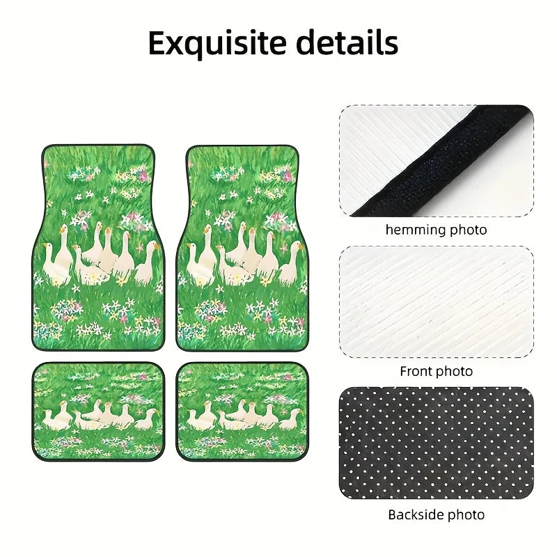 4-Piece Duck Pattern Rubber Car Floor Mats – Non-Slip Car Floor Mats HIP