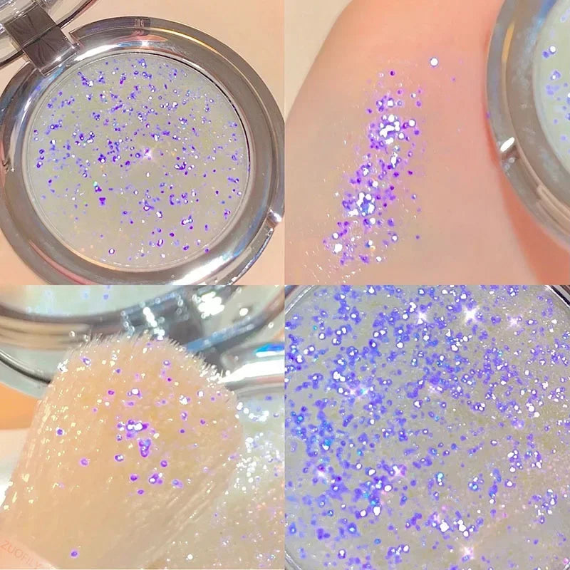 Disappears Glitter Eyeshadow Palette Purple Sequins Pigment Crystal Mud Shining Eyes Makeup Waterproof Lasting Midnight Party HIP 1Pcs