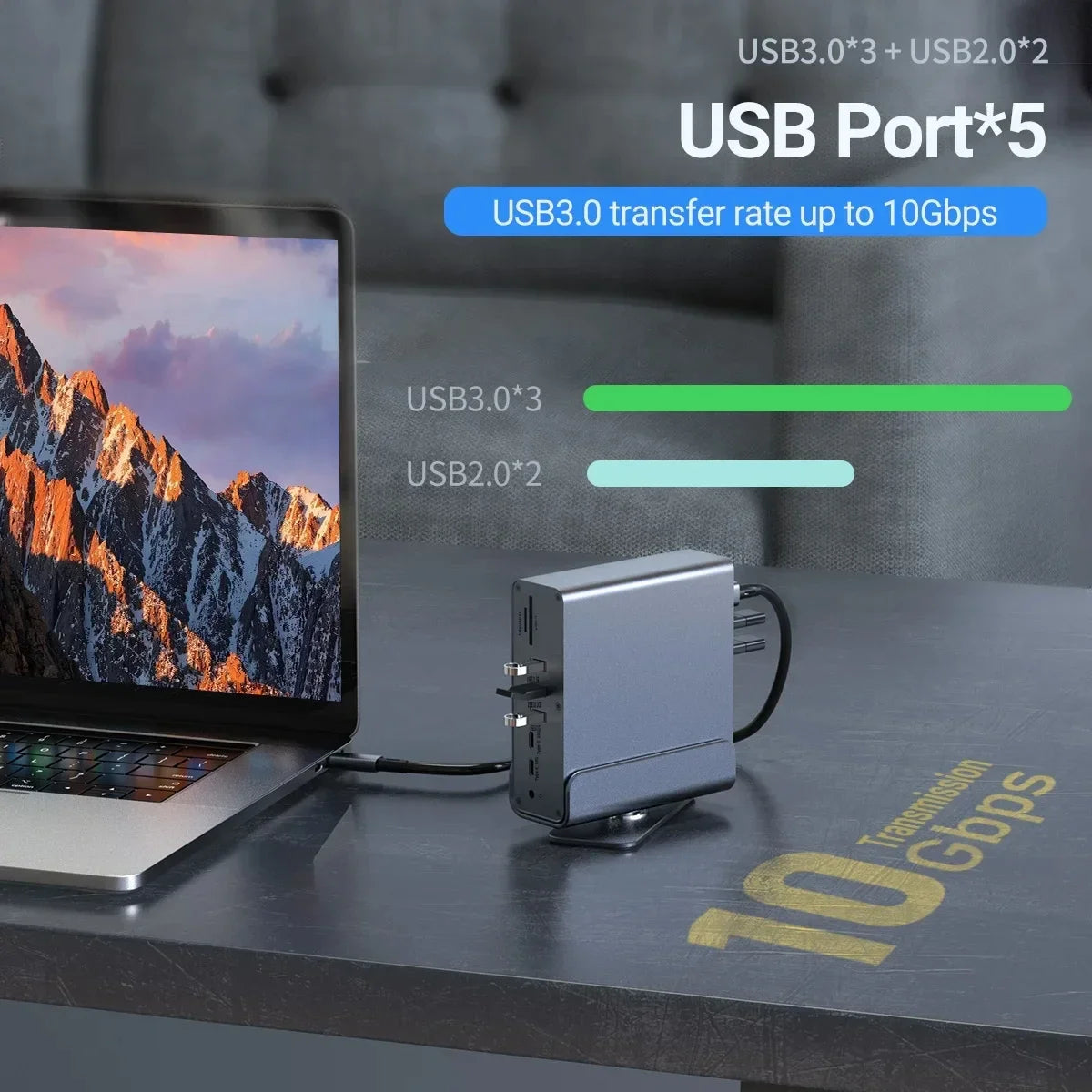 KEBIDUMEI 15-in-1 USB-C Docking Station | Dual HDMI 4K60Hz USB-C Docking Station HIP