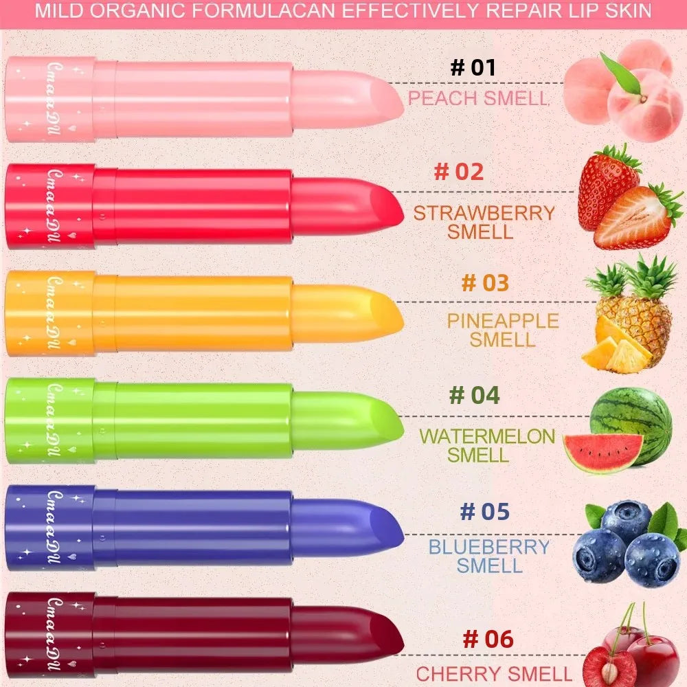 6-Piece Color Changing Lip Balm Set – Fruit Tint | cmaadu Tinted Lip Balm Set HIP