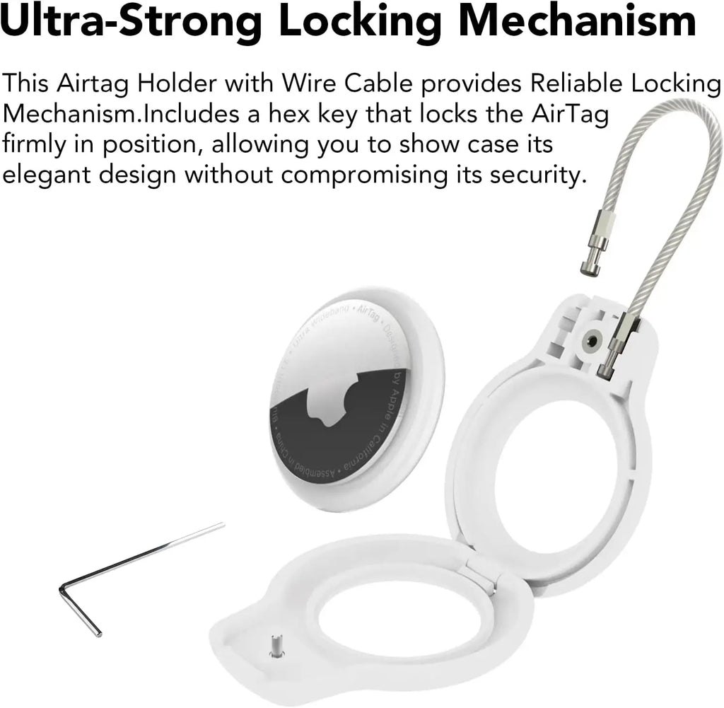 Apple AirTag Safety Lock Case with Wire Rope Keychain AirTag Security Case HIP
