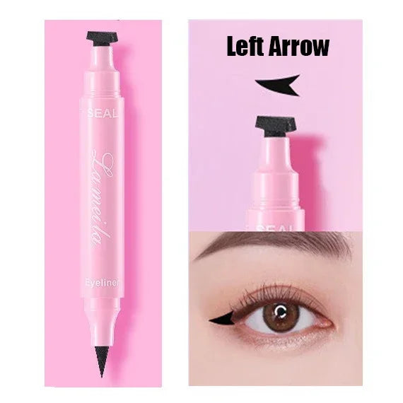 Moon Flower Star Eyeliner Stamp Pen 2IN1 Black Liquid Eye Liner Pencil Love Heart Triangle Waterproof Quick Dry Makeup Cosmetic HIP Left Arrow