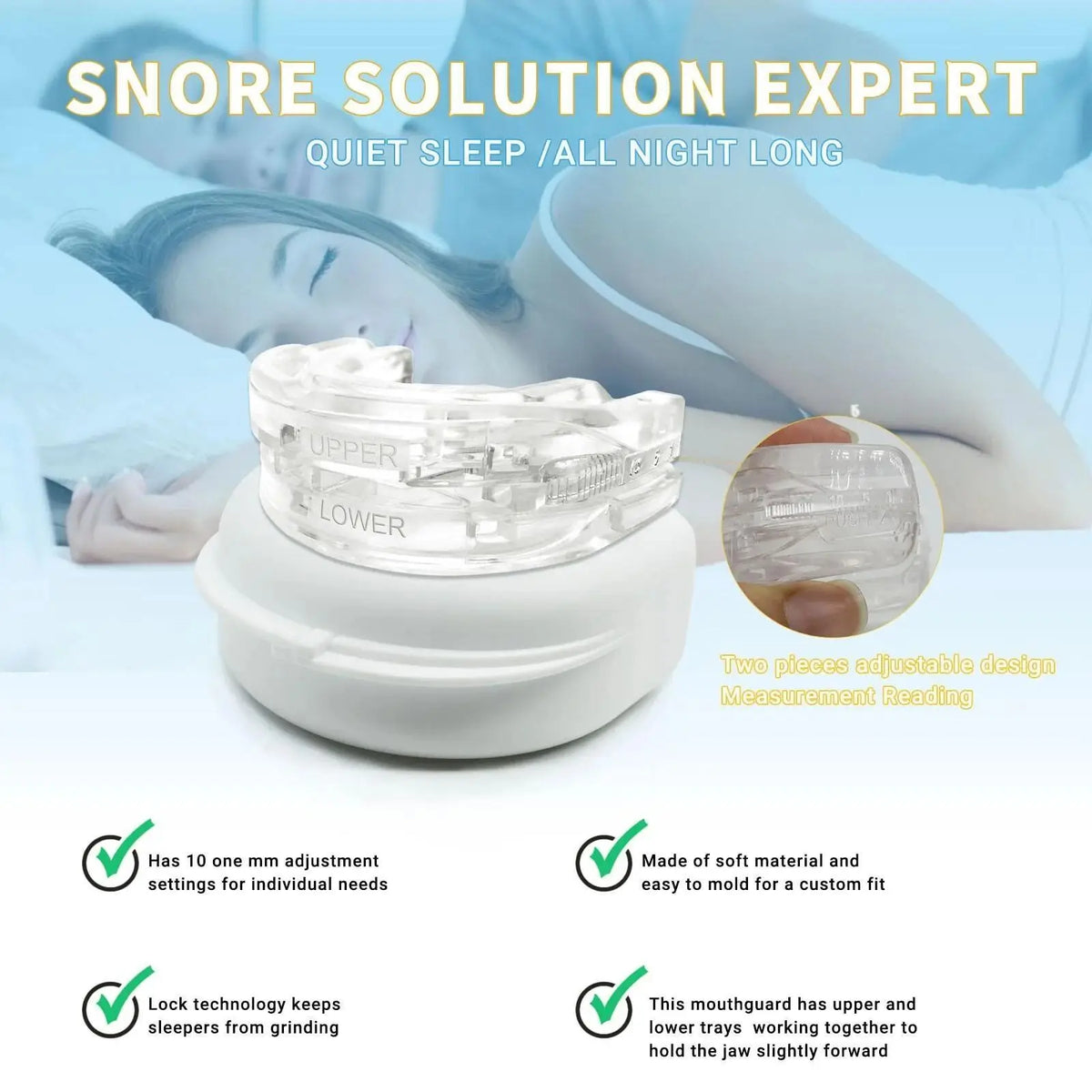 Adjustable Anti-Snoring Mouth Guard – Custom-Fit Mouthpiece Anti-Snoring Mouth Guard HIP Default Title
