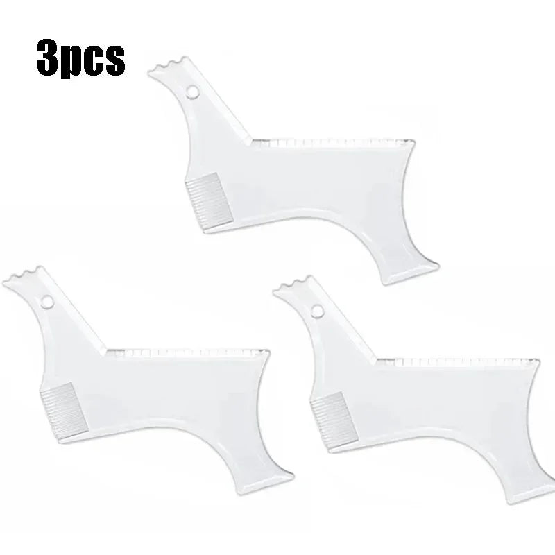 Men's Beard Shaping Tool – Stencil Comb All-in-One Beard Shaping Tool HIP C618-transparent 3pc