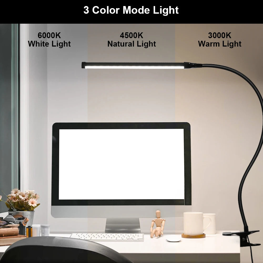 YNL LED USB Desk Lamp with Clamp – Dimmable Reading Light LED Clamp Desk Lamp HIP