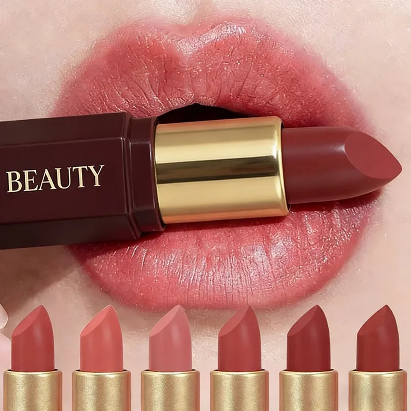 JUJU Dream 6-Pc Matte Velvet Lipstick Set – Waterproof & Glitter Lipstick Set HIP