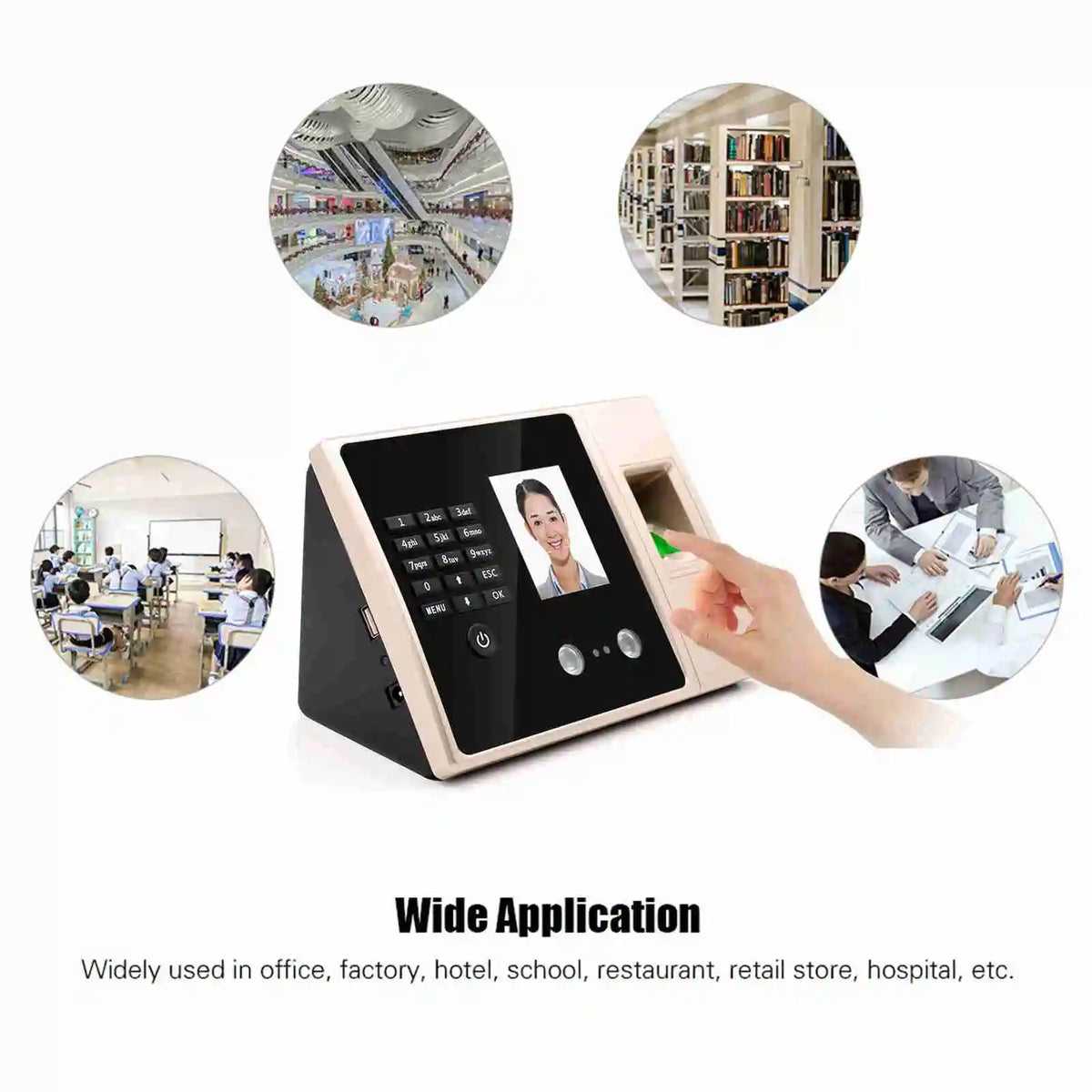Intelligent Biometric Fingerprint Time Attendance Machine with HD Display Screen Time Clock Support Face Fingerprint Password HIP