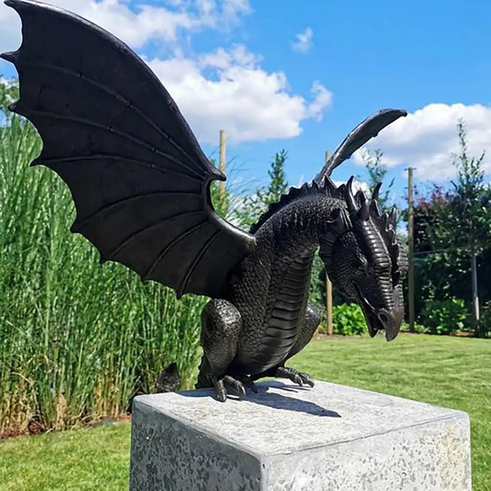 Garden Dragon Statue Fountain Dragon Ornament Resin Water Feature Sculpture for Home Garden Decoration HIP