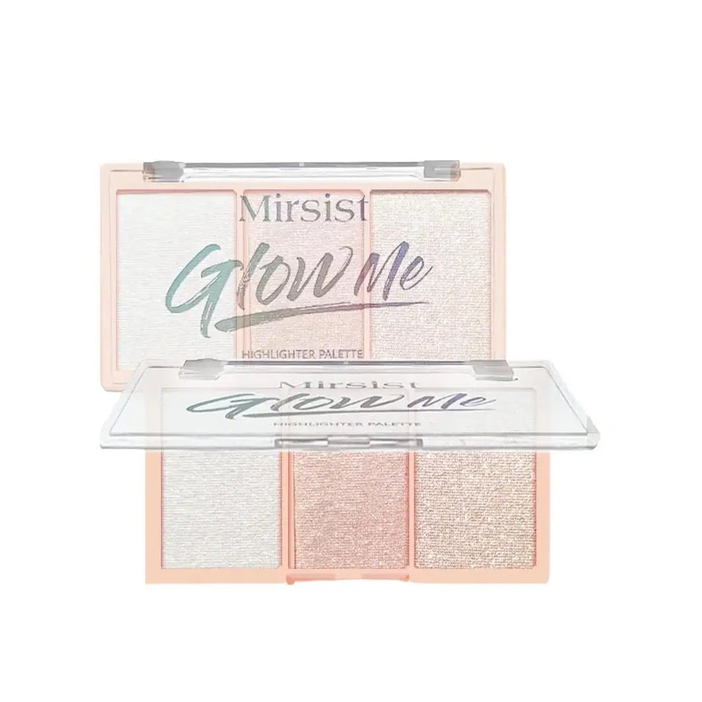 Mirsist Tricolor Shimmer Highlighter & Contour Powder Palette Highlighter Palette HIP