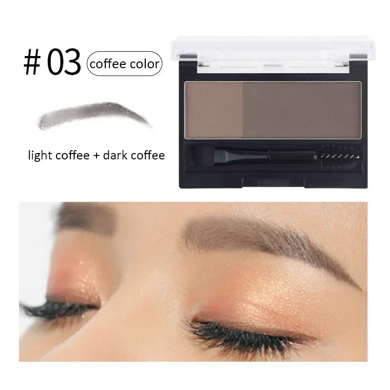 Double Color Eyebrow Powder Professional Makeup Palette Eyebrow Stamp Eye Brow Enhancers Eye Brows Shadow Make Up Brow Powder HIP 03 Only Brow Powder