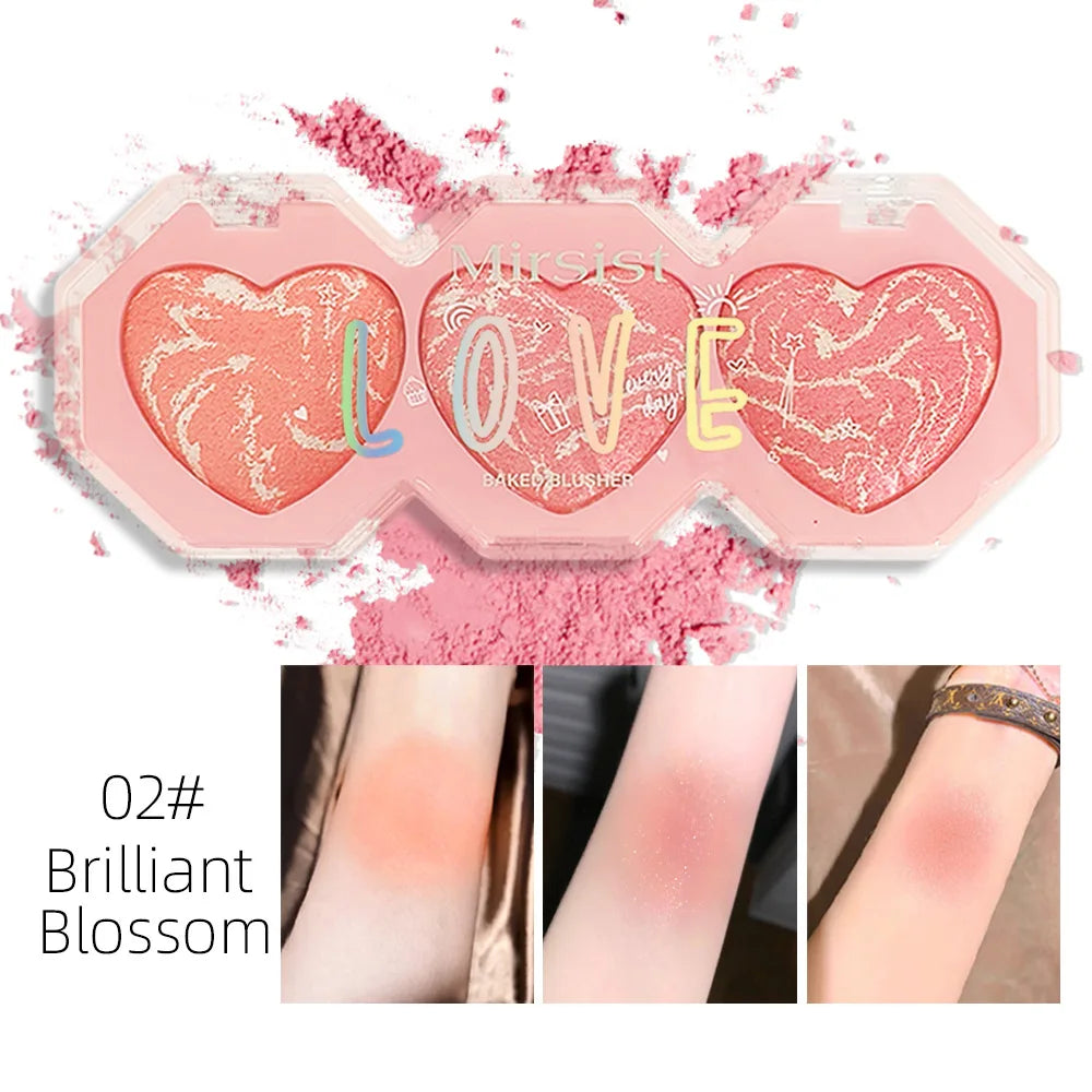 Mirsist 3-Color Cream Blush Palette – Highlight & Contour Cream Blush Palette HIP 02 Brilliant Blossom
