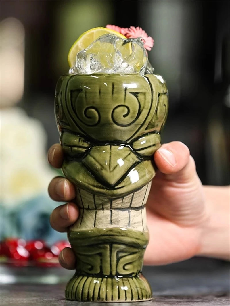 470ml Hawaii Ceramic Tiki Mug – Porcelain Beer & Cocktail Cup Ceramic Tiki Mug HIP