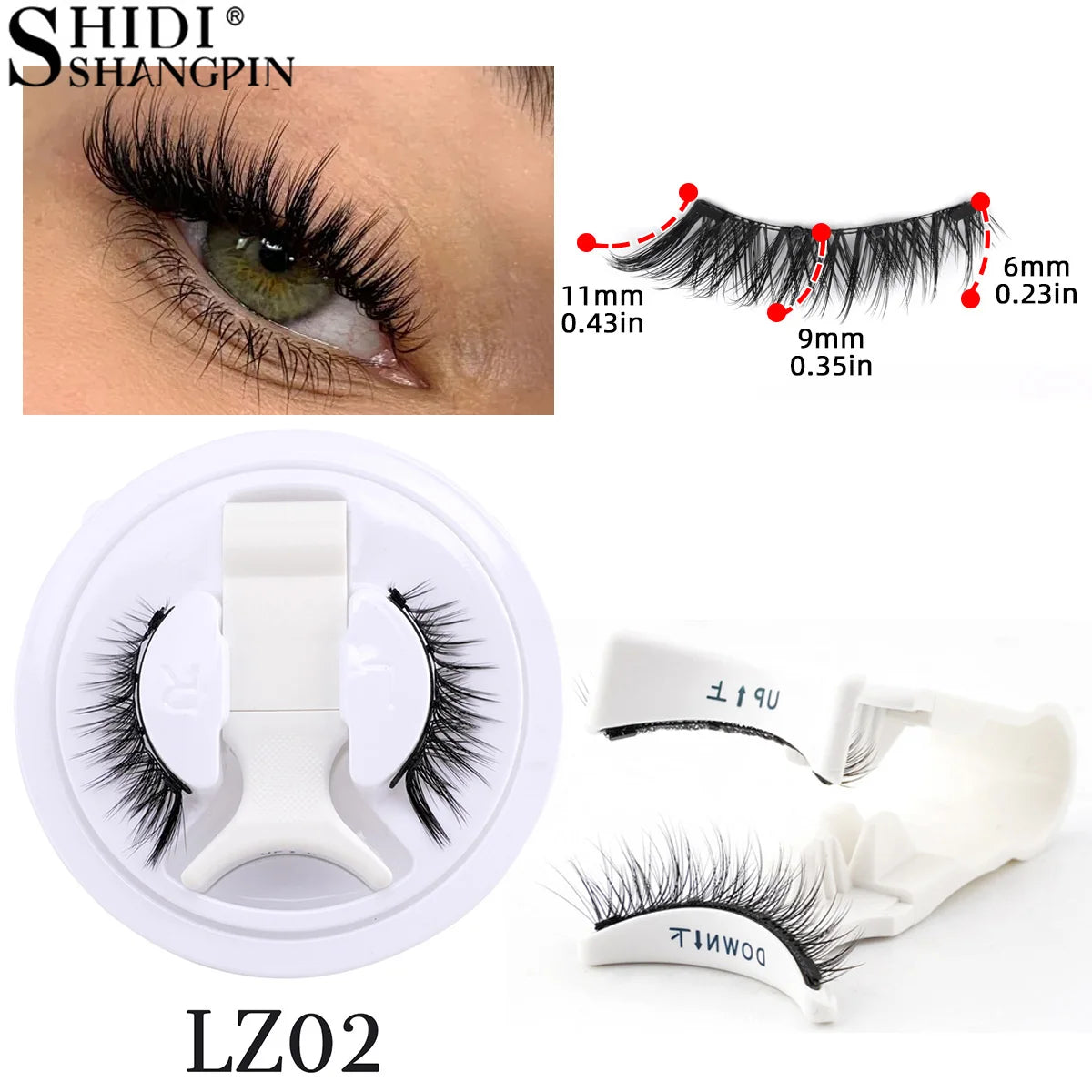 1Pair Magnetic Eyelashes Free Glue Soft Reusable Natural Look 3D Mink Cilios Easy Apply Soft Magnetic Lashes Kit for Eye Makeup HIP 1Pair LZ02