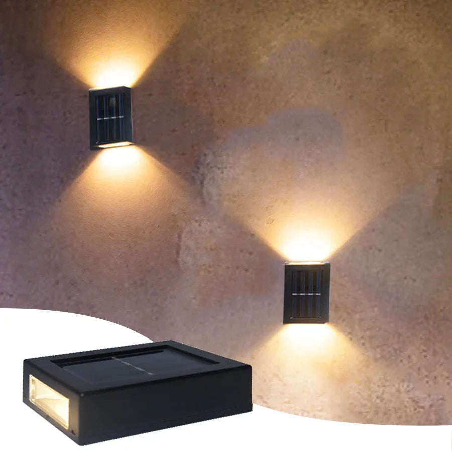 Outdoor Solar Wall Lamp Up and Down Wall Washer Light Waterproof Solar Lights For Garden Street Landscape Balcony Yard Decor HIP Warm White 1 pcs Big Size