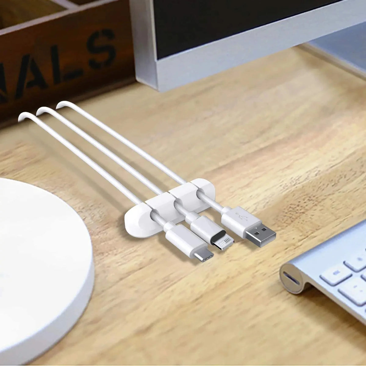NNBILI Silicone Cable Organizer Clips – Desk Wire Management Cable Management Clips HIP