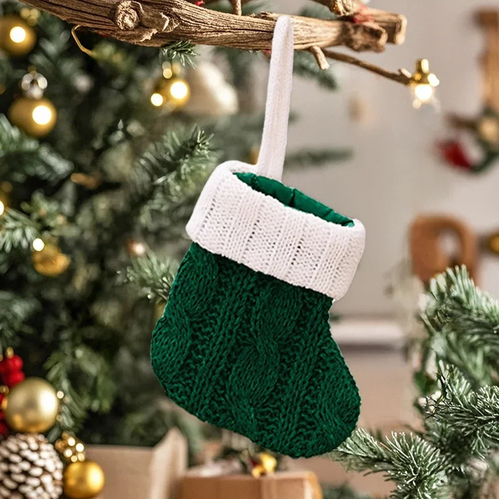 Christmas Knitted Socks Red Green Christmas Tree Christmas Home Decoration 2025 Christmas Tree Decor Gift Christmas Gift 2026 HIP