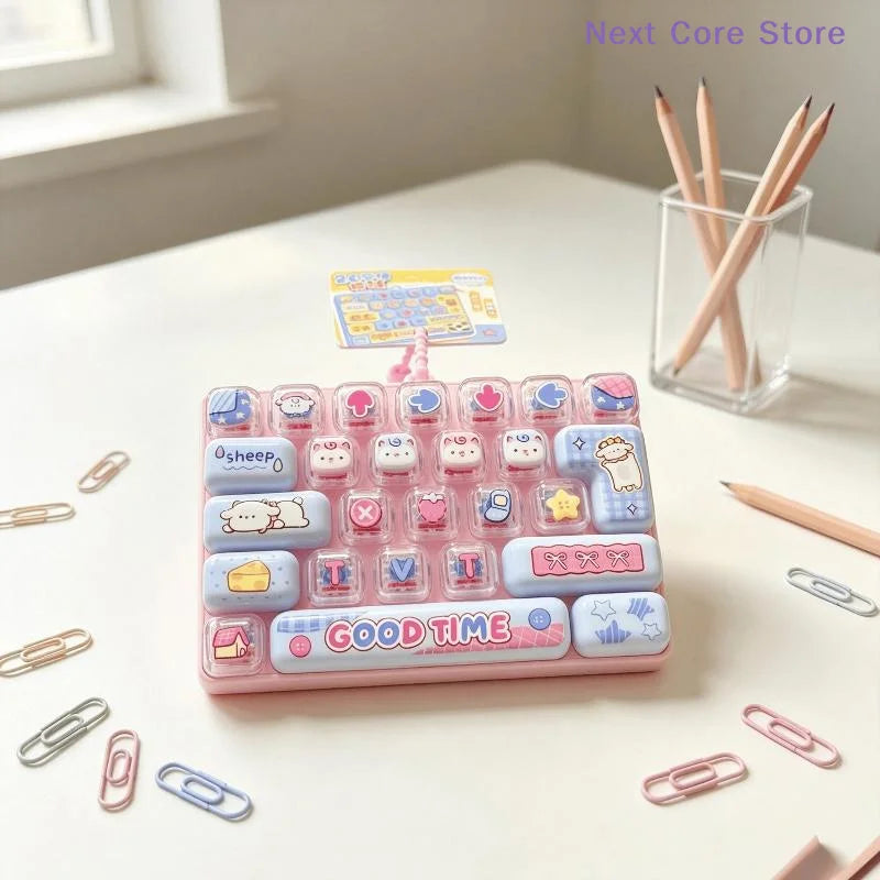 26-Key Keyboard Fidget Toy Keychain – Tactile Press Pendant Fidget Keychain Toy HIP