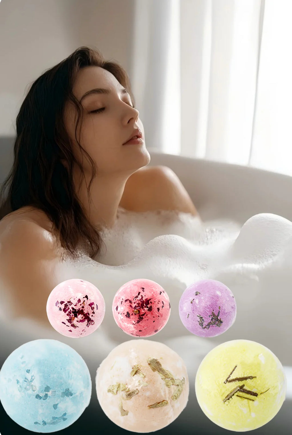 6-Piece Lavender Epsom Salt Bath Gift Set for Women Spa Bath Gift Set HIP