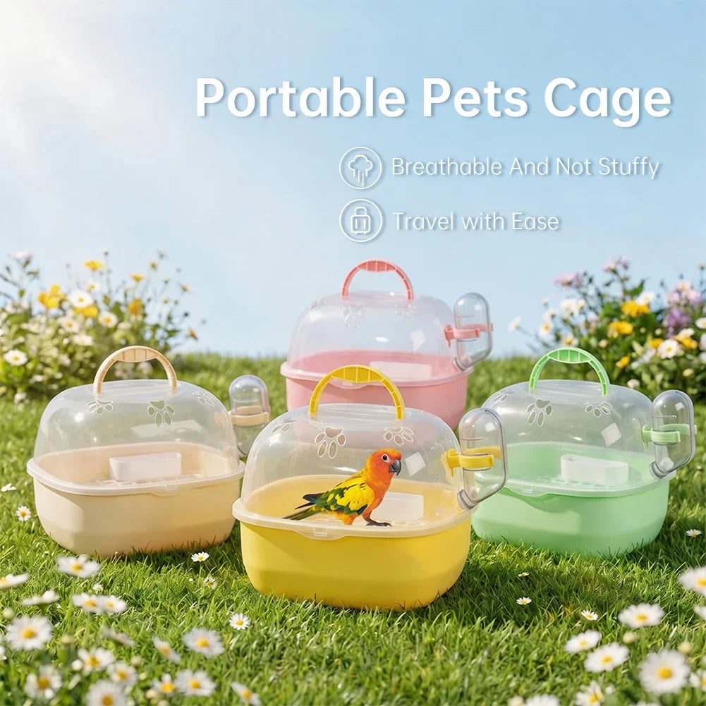 Parrot Hamster Travel Cage Transparent Breathable Handheld Small Pet Backpack Travel Carrier Cage Dedicated Compartmen HIP