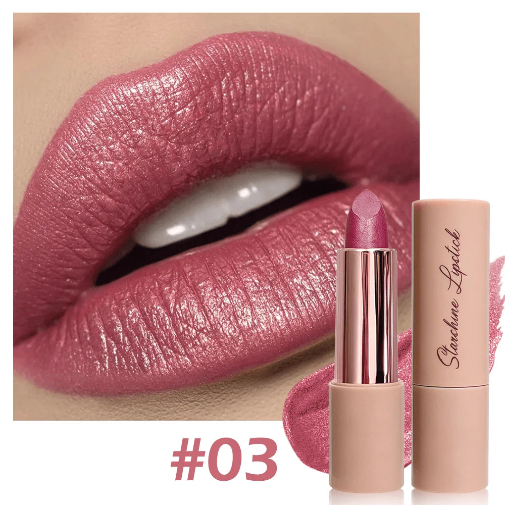 JUJU Dream Shimmer Metallic Lipstick – Waterproof & Moisturizing Metallic Lipstick HIP 03
