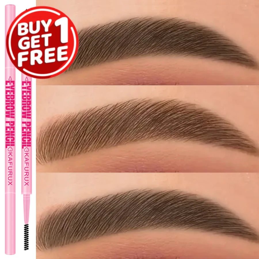 KAFURUX 6-Color Ultra-Fine Waterproof Eyebrow Pencil & Brush Eyebrow Pencil HIP